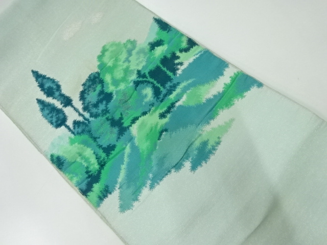 アンティーク　樹木模様織出し袋帯（材料）